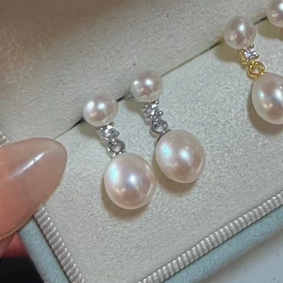 Bông Tai Tua Rua Viên Ngọc Trai Giọt Nước Tự Nhiên Sang Trọng MADAME HIEN PEARLS BTG155