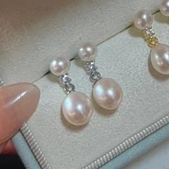 Bông Tai Tua Rua Viên Ngọc Trai Giọt Nước Tự Nhiên Sang Trọng MADAME HIEN PEARLS BTG155