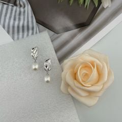 Bông Tai Ngọc Trai Tự Nhiên Mặt Gồ Ghề Phá Cách Độc Đáo BTG048C