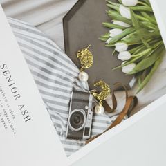 Bông Tai Ngọc Trai Tự Nhiên Mặt Gồ Ghề Phá Cách Độc Đáo BTG048F