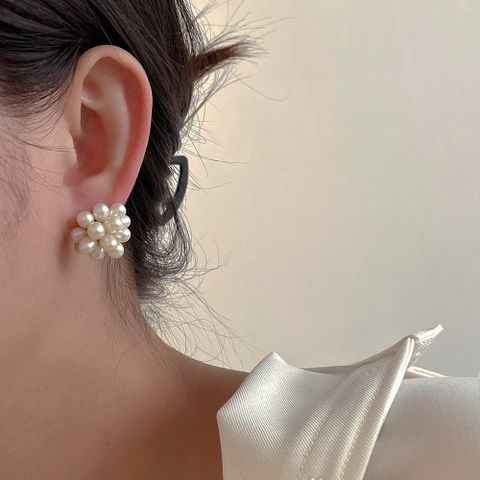 Bông tai Ngọc Trai Tự Nhiên Kết Hoa Nở 3D MADAME HIEN PEARLS