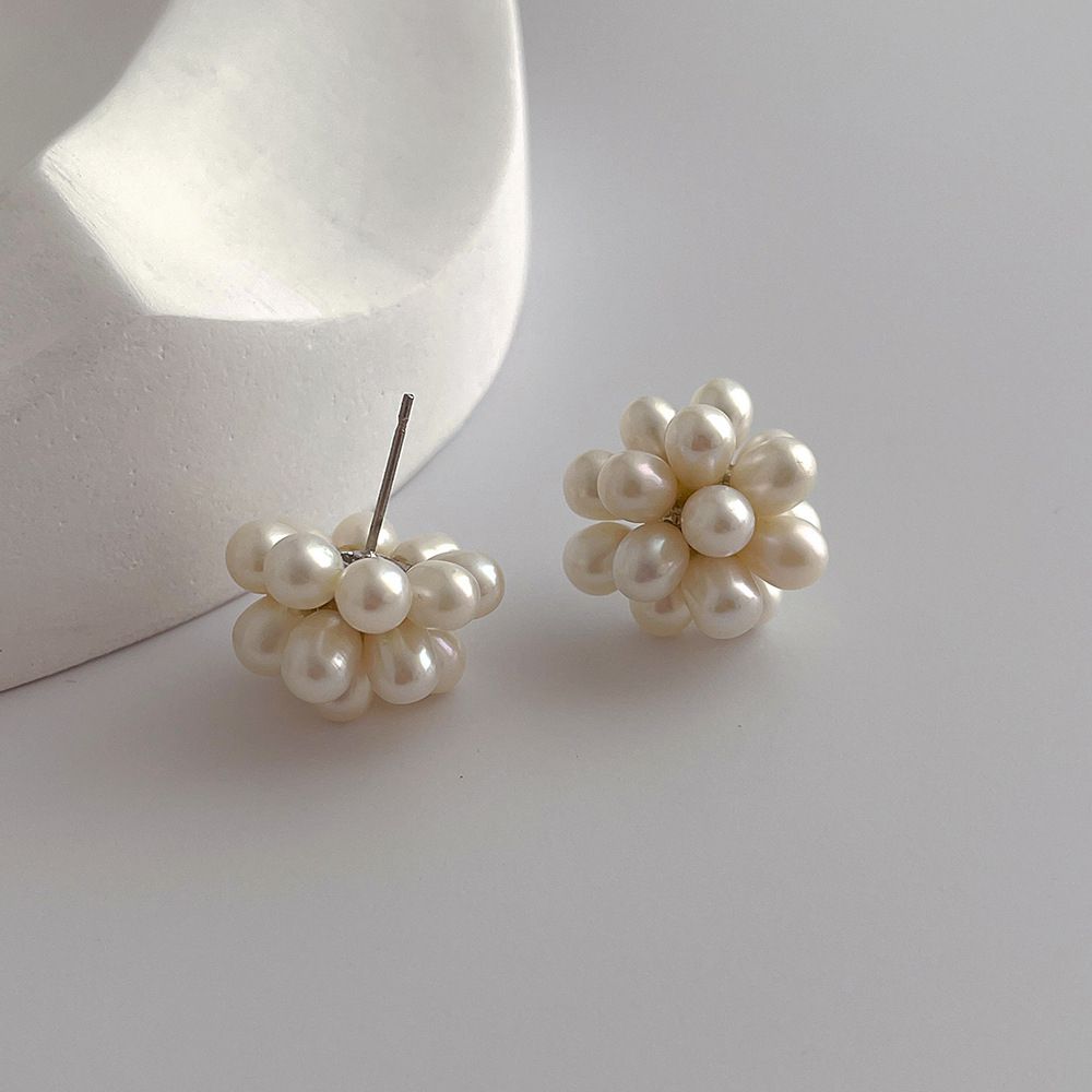Bông tai Ngọc Trai Tự Nhiên Kết Hoa Nở 3D MADAME HIEN PEARLS BTG059