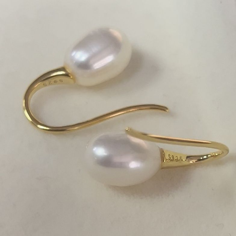 Bông Tai Kim Bạc s925 Đuôi Móc Câu Không Khoá Tối Giản MADAME HIEN PEARLS BTG060