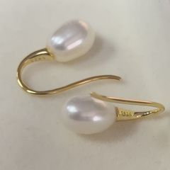 Bông Tai Kim Bạc s925 Đuôi Móc Câu Không Khoá Tối Giản MADAME HIEN PEARLS BTG060