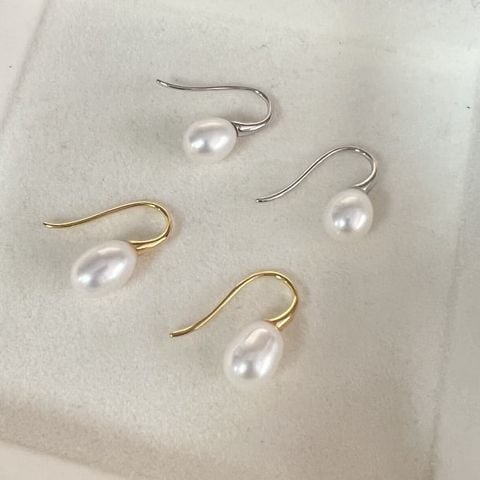 Bông Tai Kim Bạc s925 Đuôi Móc Câu Không Khoá Tối Giản MADAME HIEN PEARLS