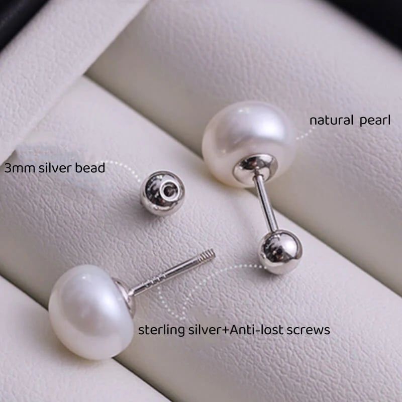 Bông Tai Ngọc Trai Nụ Tự Nhiên Chuôi Bi Tối Giản Đáng Yêu MADAME HIEN PEARLS Cho Nữ BTN048