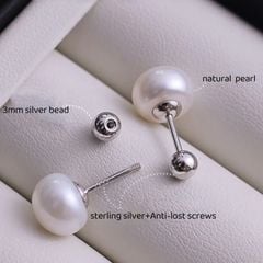 Bông Tai Ngọc Trai Nụ Tự Nhiên Chuôi Bi Tối Giản Đáng Yêu MADAME HIEN PEARLS Cho Nữ BTN048