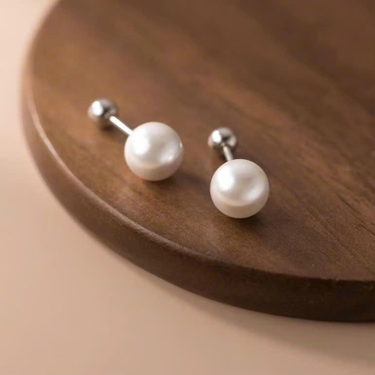 Bông Tai Ngọc Trai Nụ Tự Nhiên Chuôi Bi Tối Giản Đáng Yêu MADAME HIEN PEARLS Cho Nữ BTN048
