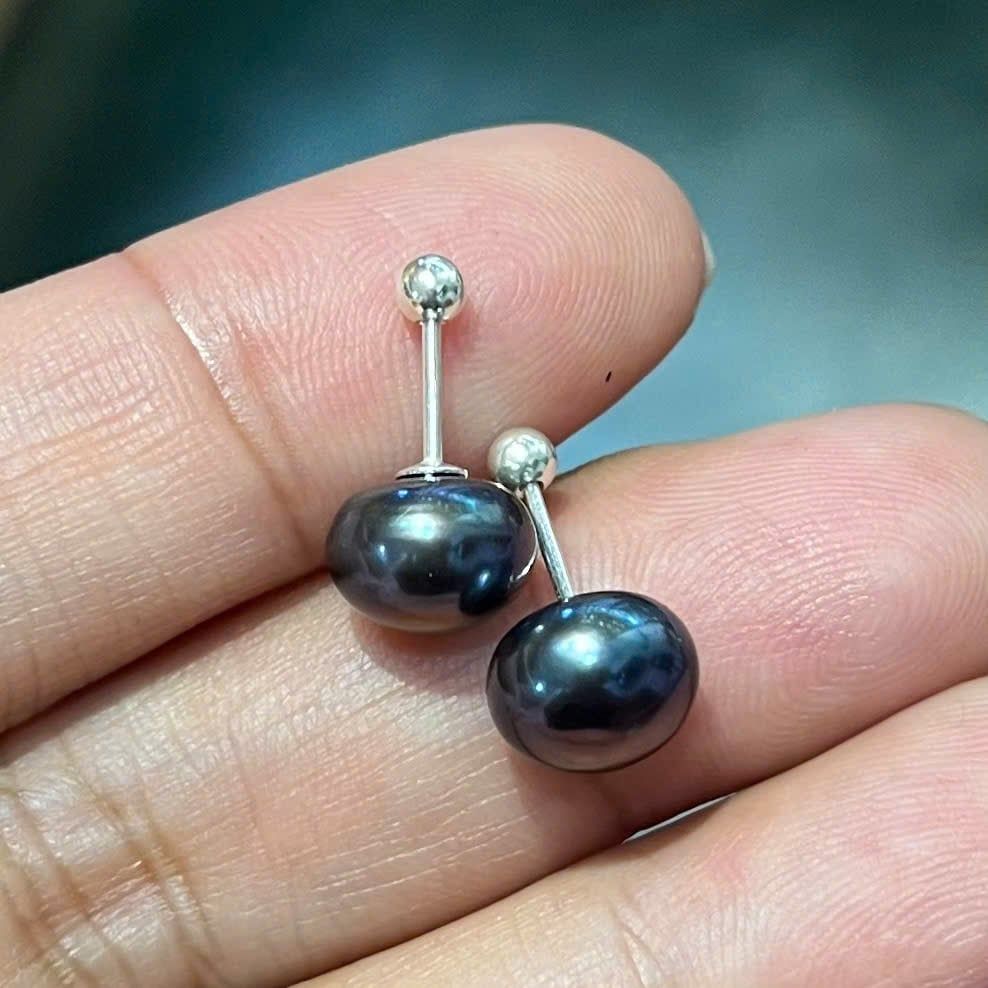 Bông Tai Ngọc Trai Nụ Tự Nhiên Chuôi Bi Tối Giản Đáng Yêu MADAME HIEN PEARLS Cho Nữ BTN048