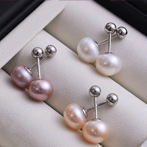 Bông Tai Ngọc Trai Nụ Tự Nhiên Chuôi Bi Tối Giản Đáng Yêu MADAME HIEN PEARLS Cho Nữ BTN048
