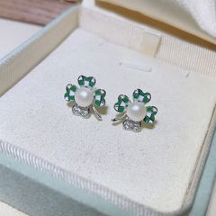 Bông Tai Cỏ Bốn Lá Ngọc Trai Thời Trang Cao Cấp Bông Tai Nữ Madame Hien Pearls BTN060