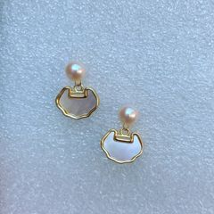 Bông Tai Ngọc Trai Tự Nhiên Phong Cách Hoàng Gia Phương Đông MADAME HIEN PEARLS BTN101