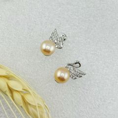 Bông Tai Ngọc Trai Tự Nhiên Mặt Thiên Nga Dát Đá Quý MADAME HIEN PEARLS Thời Trang Nữ BTN129