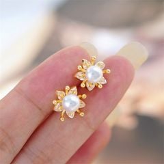 Bông Tai Kim Bạc s925 Dáng Hoa Sim Tím 5 Cánh Dễ Thương Cho Nữ MADAME HIEN PEARLS BTN138