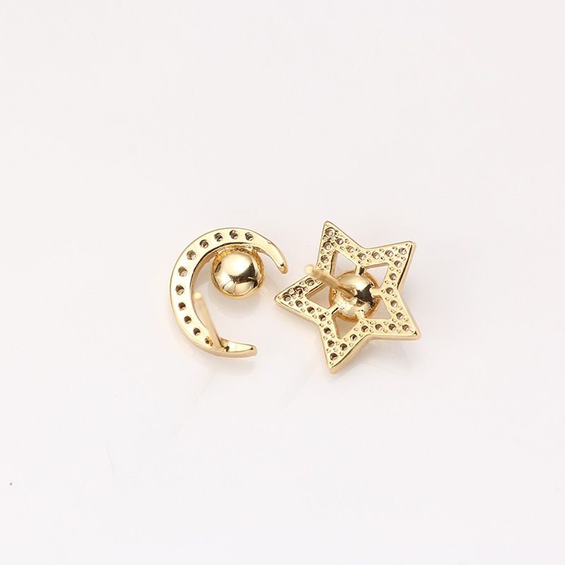 Bông Tai Ngọc Trai Tự Nhiên Kim Bạc s925 Trăng Sao AB MADAME HIEN PEARLS BTN147