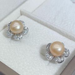 Bông Tai Kim Bạc s925 Hình Hoa 5 Cánh Xinh Xắn MADAME HIEN PEARLS BTN155