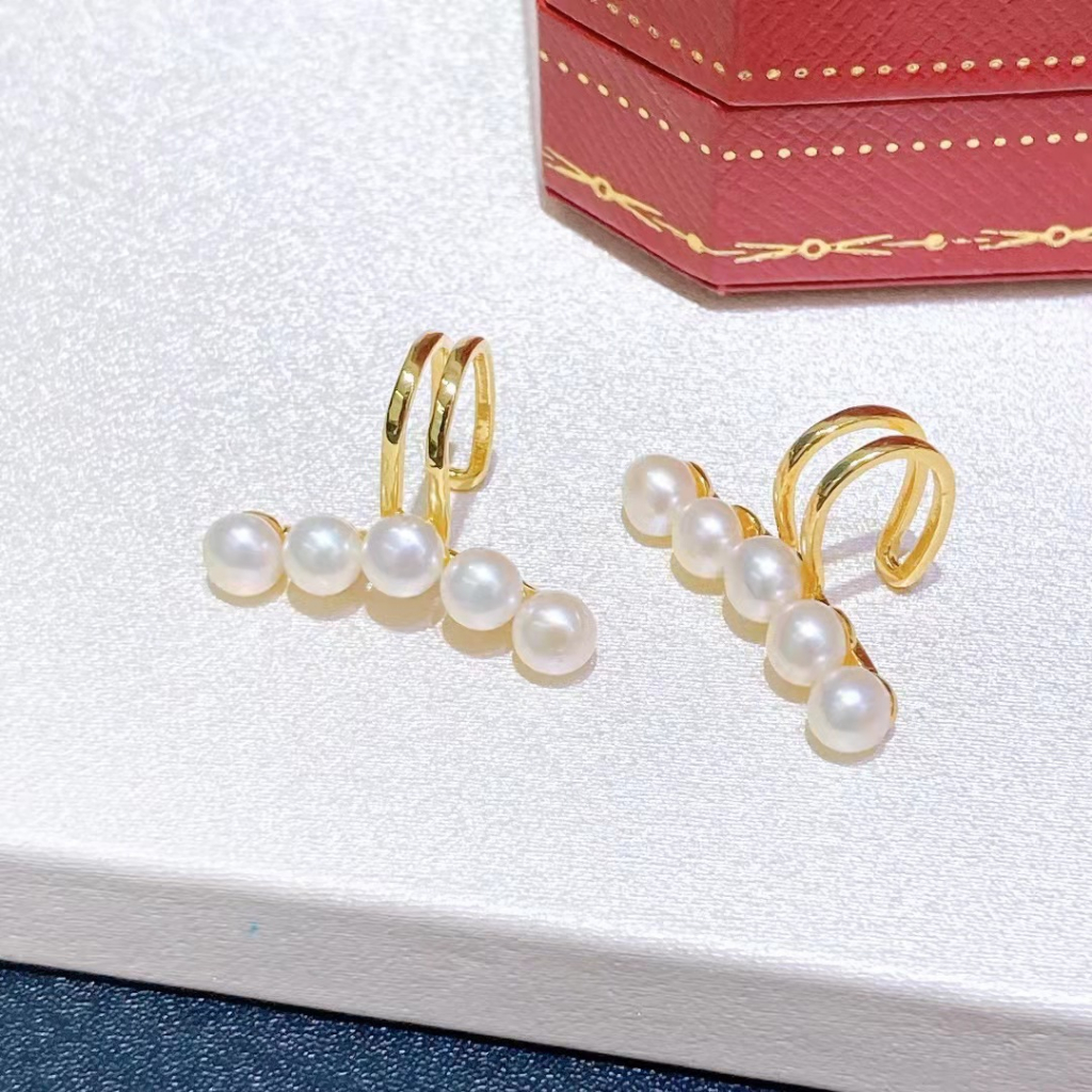 1 Khuyên Kẹp Vành Tai Đính Ngọc Trai Thời Trang MADAME HIEN PEARLS BTN156