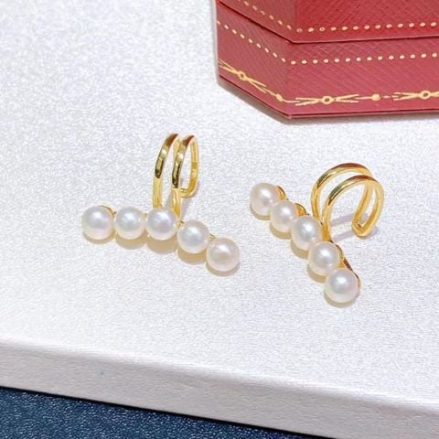 1 Khuyên Kẹp Vành Tai Đính Ngọc Trai Thời Trang MADAME HIEN PEARLS BTN156