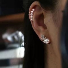 1 Khuyên Kẹp Vành Tai Đính Ngọc Trai Thời Trang MADAME HIEN PEARLS BTN156
