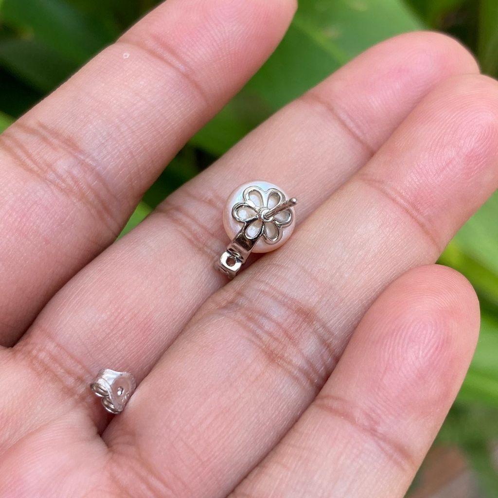 Bông Tai Bạc 925 Mạ Tối Giản Minimalist Đính Đá và Ngọc Trai Tự Nhiên MADAME HIEN PEARLS Thời Trang BTN015