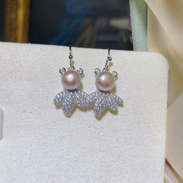 Bông Tai Kim Bạc s925 Cá Vàng Béo Ú Đáng Yêu MADAME HIEN PEARLS BTN162