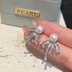 Bông Tai Ngọc Trai Tự Nhiên Pháo Hoa MADAME HIEN PEARLS BTN170