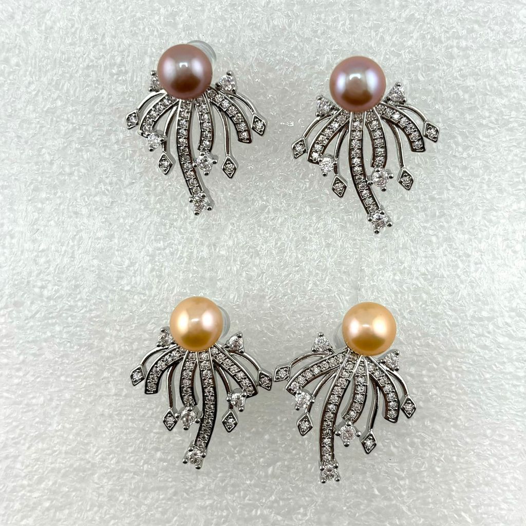 Bông Tai Ngọc Trai Tự Nhiên Pháo Hoa MADAME HIEN PEARLS BTN170