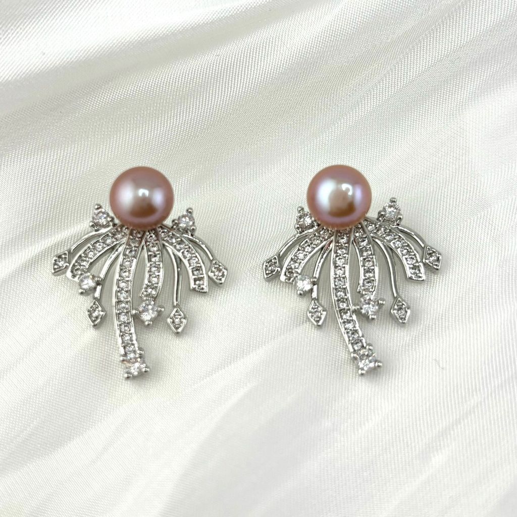 Bông Tai Ngọc Trai Tự Nhiên Pháo Hoa MADAME HIEN PEARLS BTN170
