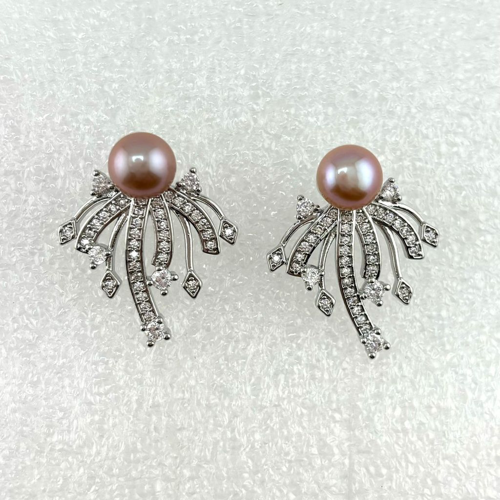 Bông Tai Ngọc Trai Tự Nhiên Pháo Hoa MADAME HIEN PEARLS BTN170