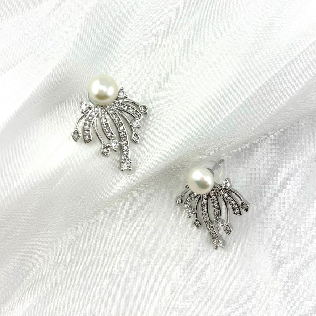 Bông Tai Ngọc Trai Tự Nhiên Pháo Hoa MADAME HIEN PEARLS BTN170