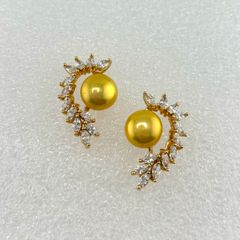 Bông Tai Ngọc Trai Tự Nhiên Mặt Cánh Thiên Thần Đính Đá Quý MADAME HIEN PEARLS Cho Nữ BTN211