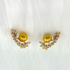 Bông Tai Ngọc Trai Tự Nhiên Mặt Cánh Thiên Thần Đính Đá Quý MADAME HIEN PEARLS Cho Nữ BTN211