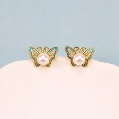 Bông Tai Ngọc Trai Tự Nhiên Bộ Sưu Tầm Bướm Sắc Màu MADAME HIEN PEARLS Cho Nữ