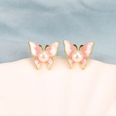 Bông Tai Ngọc Trai Tự Nhiên Bộ Sưu Tầm Bướm Sắc Màu MADAME HIEN PEARLS Cho Nữ