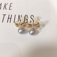 Bông Tai Ngọc Trai Tự Nhiên Dáng Nơ Xinh Lung Linh MADAME HIEN PEARLS Cho Nữ BTN256