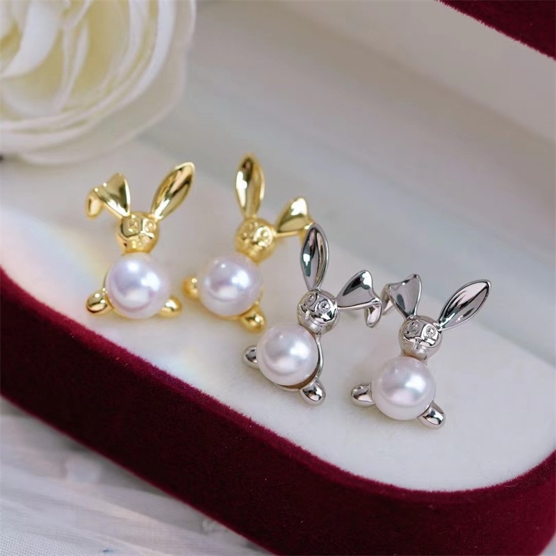 Bông Tai Ngọc Trai Tự Nhiên Chú Thỏ Bunny Đáng Yêu MADAME HIEN PEARLS Cho Nữ BTN259