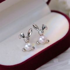 Bông Tai Ngọc Trai Tự Nhiên Chú Thỏ Bunny Đáng Yêu MADAME HIEN PEARLS Cho Nữ BTN259
