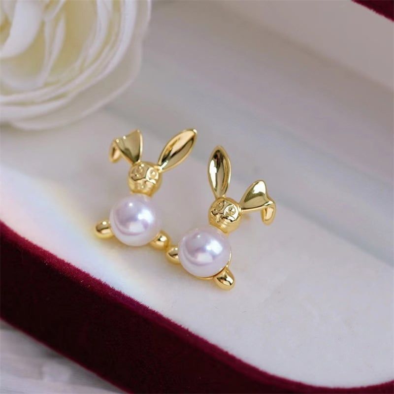 Bông Tai Ngọc Trai Tự Nhiên Chú Thỏ Bunny Đáng Yêu MADAME HIEN PEARLS Cho Nữ BTN259