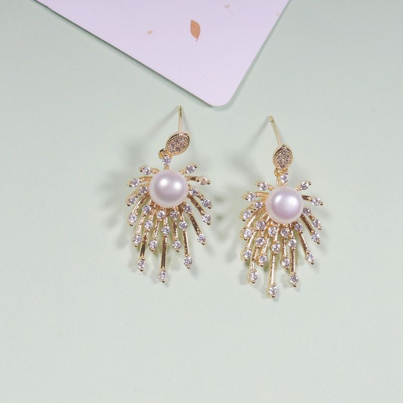 Bông Tai Ngọc Trai Tự Nhiên Phong Cách Pháo Hoa Lễ Hội Lạ Mắt MADAME HIEN PEARLS Cho Nữ BTN262
