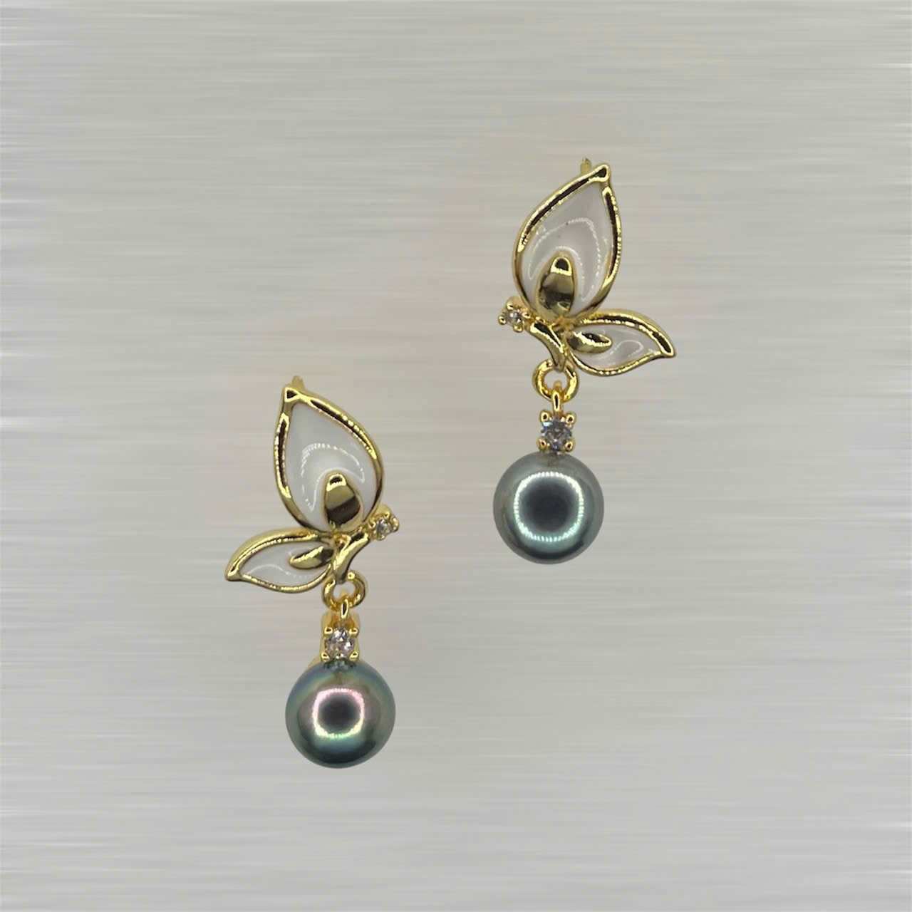 Bông Tai Ngọc Trai Tự Nhiên Dáng Bướm Bay Xà Cừ MADAME HIEN PEARLS Đáng Yêu Cho Nữ BTN269