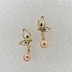Bông Tai Ngọc Trai Tự Nhiên Dáng Bướm Bay Xà Cừ MADAME HIEN PEARLS Đáng Yêu Cho Nữ BTN269