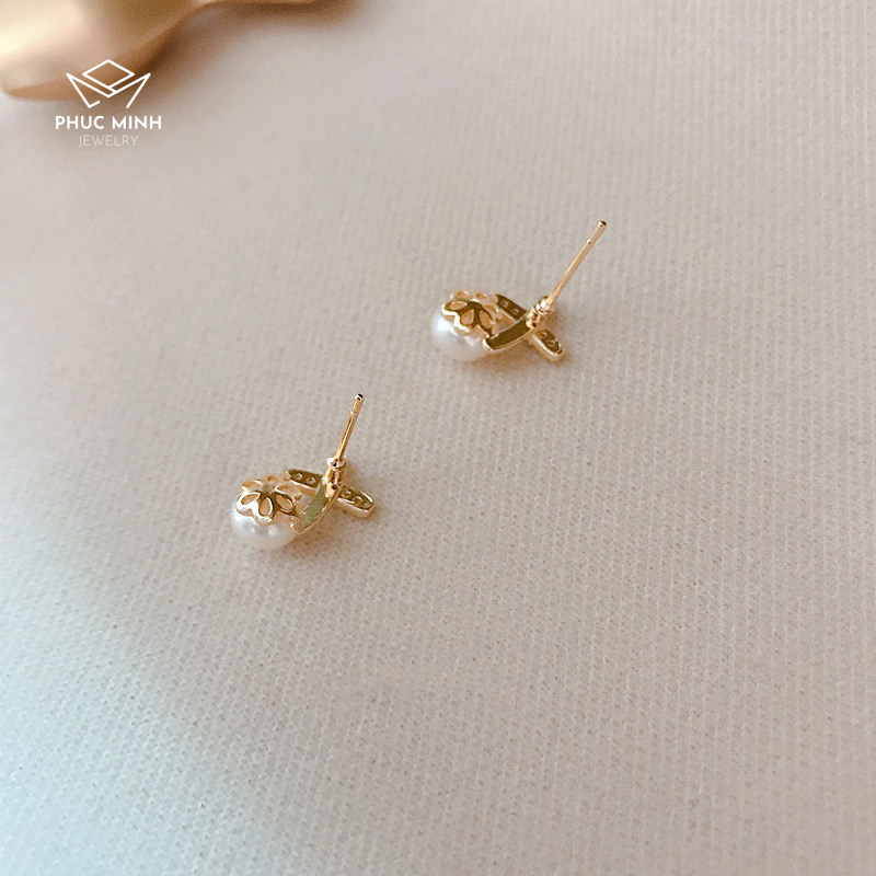 Hoa Tai Nụ Ngọc Trai Nước Ngọt MADAME HIEN PEARLS Xinh Xắn BTN035