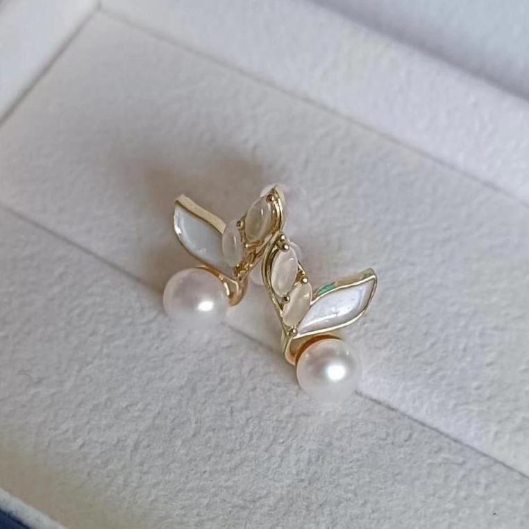 Bông Tai Ngọc Trai Tự Nhiên Đuôi Cá Dễ Thương MADAME HIEN PEARLS  Cho Nữ BTN054