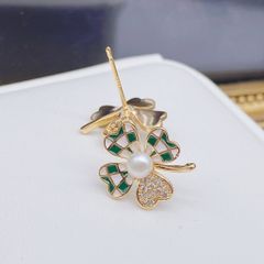 Bông Tai Cỏ Bốn Lá Ngọc Trai Thời Trang Cao Cấp Bông Tai Nữ Madame Hien Pearls BTN060