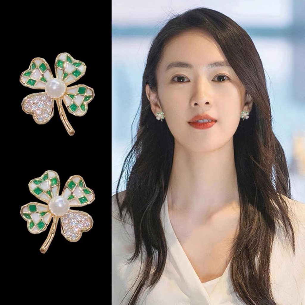 Bông Tai Cỏ Bốn Lá Ngọc Trai Thời Trang Cao Cấp Bông Tai Nữ Madame Hien Pearls BTN060