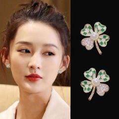 Bông Tai Cỏ Bốn Lá Ngọc Trai Thời Trang Cao Cấp Bông Tai Nữ Madame Hien Pearls BTN060