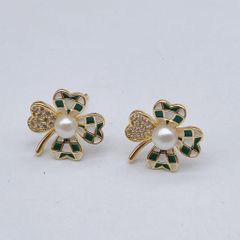 Bông Tai Cỏ Bốn Lá Ngọc Trai Thời Trang Cao Cấp Bông Tai Nữ Madame Hien Pearls BTN060