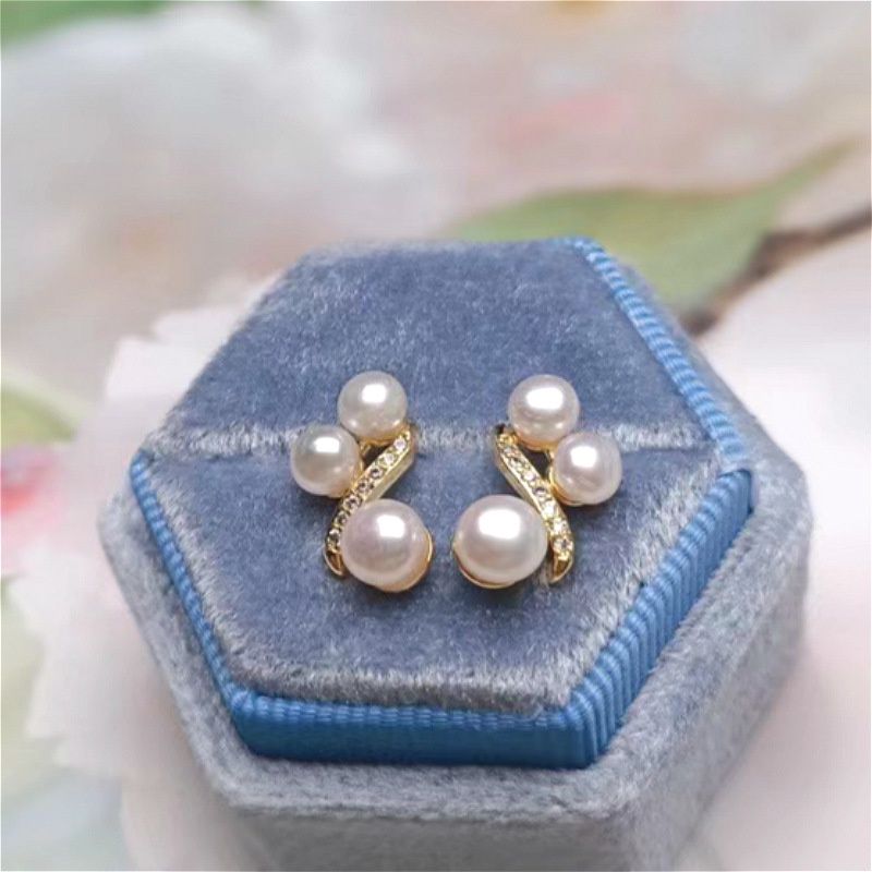 Bông Tai Ngọc Trai Bạc 925 Hình Chữ S Dễ Thương MADAME HIEN PEARLS BTN067