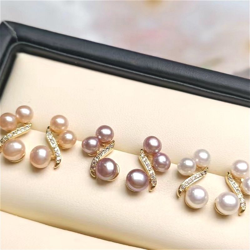 Bông Tai Ngọc Trai Bạc 925 Hình Chữ S Dễ Thương MADAME HIEN PEARLS BTN067