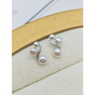 Bông Tai Ngọc Trai Bạc 925 Hình Chữ S Dễ Thương MADAME HIEN PEARLS BTN067